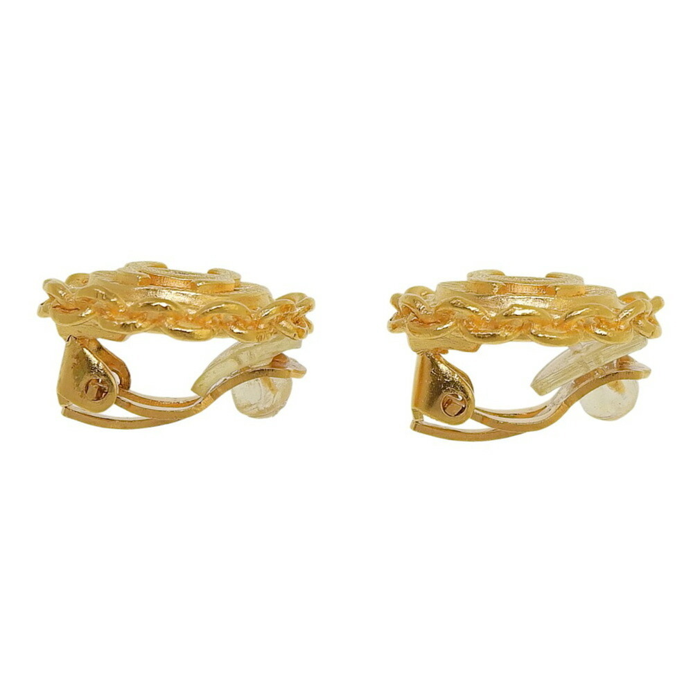 CHANEL Authentic Gold Logo Earrings - Picture 4 of 6